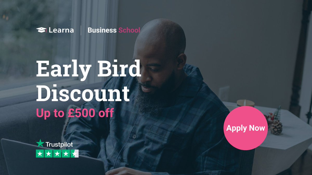 LearnaBusiness's tweet photo. Get up to £500﹡ off your #course fees with our Early Bird offer -  our biggest saving! To claim the discount, all you need to do is complete your application and pay your deposit by 11:59 pm on November 1st.

Start your application: https://t.co/jzfMUPGkuR

﹡T&amp;C's apply https://t.co/6GBlsU48IF