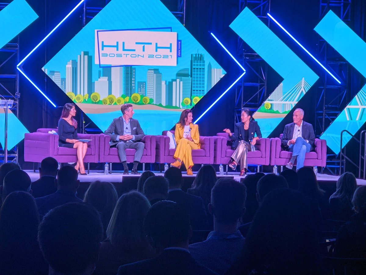 HLTHEVENT's tweet photo. Dr. Patrick Carroll of @wearehims &amp; @wearehers , @tammysun of @CarrotFertility, @GBartasi of @WeAreKindbody, Dr. John Moore of @FitbitHealth, and Stephanie Davis of @SVBLeerink here for a discussion on the next generation of health consumers #HLTH2021 https://t.co/waax0xxpil