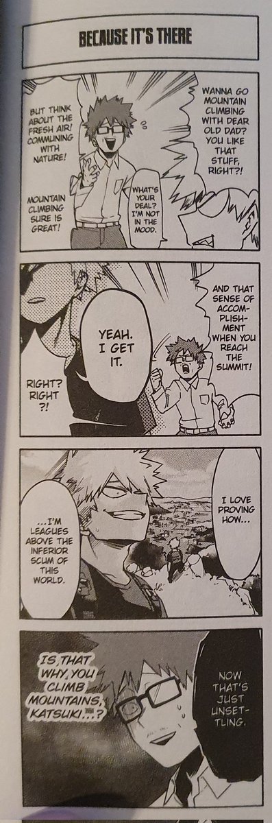 I understand now, after reading the last BNHA novel, why Bakugou loves climb mountains 🤣🤣 