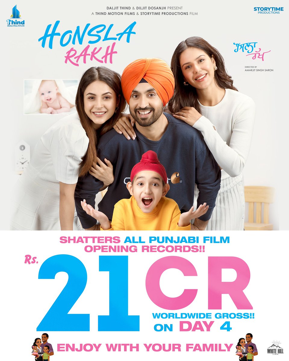diljitdosanjh's tweet photo. #HonslaRakh 

Asking Leaf Condition In The HONSLA RAKH Weather RECORDS ARE BREAKING Purposely Purposely..💥

Ah CHAKK 💞💞💞💞💞💞💞😁😁 

ENJOY WITH YOUR FAMILY FOLKS 👩🏻‍🍼👨🏻‍🍼

@bajwasonam @ishehnaaz_gill #ShindaGrewal https://t.co/duTQiQHlHS
