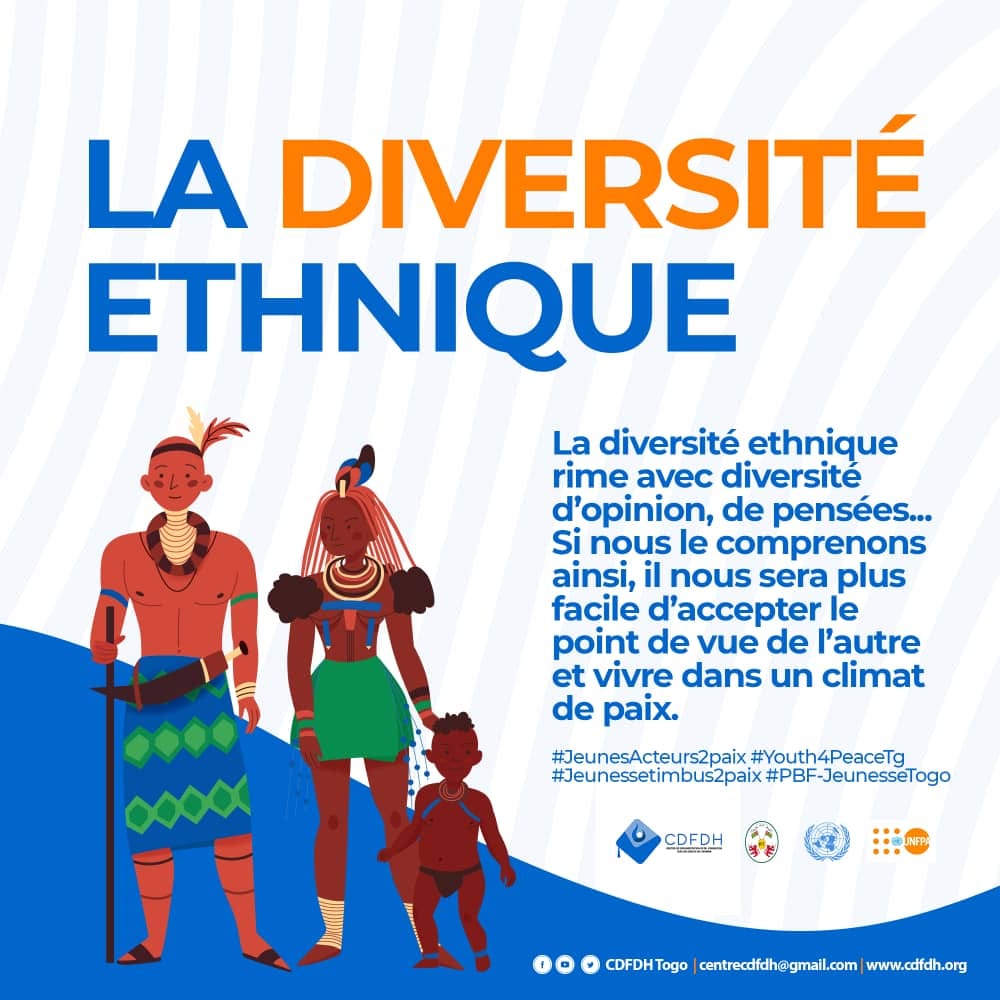 CdfdhT's tweet photo. La diversité ethnique enrichit les cultures, elle renforce la cohésion sociale dans ce sens qu'elle permet d'apprendre de la culture de l'autre.
Elle fait notre originalité !
#JeunesActeurs2Paix
#Youth4PeaceTg #Jeunesetimbus2paix #PBF-JeunesseTogo #ConnecTogo https://t.co/Xe05BdmIQG