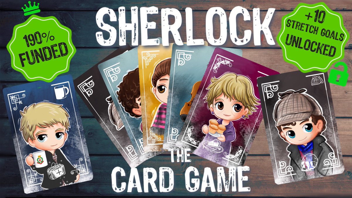 New #Kickstarter header is looking good😃💜

My #SherlockTheCardGame project ends in 10 days! There’s still time to pick a reward pack &amp; AddOns

Link➡️ kickstarter.com/projects/cathy…

#Sherlock #BenedictCumberbatch #MartinFreeman #AndrewScott <a href="/louisebrealey/">Louise Brealey</a> <a href="/_RupertGraves/">Rupert Graves</a> <a href="/TomCurlyLock/">Tom Stoughton</a>