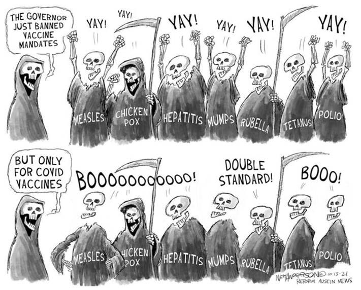 Vaccine discrimination!
 
(by Nick Anderson)