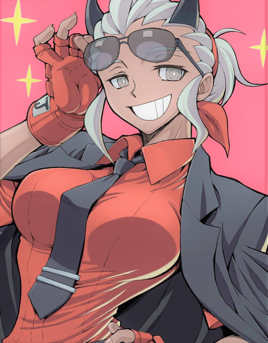 ジャスティス(Helltaker) 「#見た人も無言で赤い何かをあげる 」|赤坂　嘉紀のイラスト