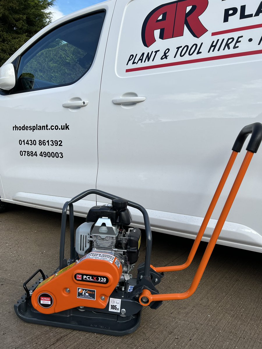 RhodesPlantHire's tweet photo. Added to the fleet today, another Belle low vibration compaction plate…. Ready for Hire !

#planthire #yorkshire #eastyorkshire #landscaping #peugeot #peugeotexpert #compactionplate #groundsmaintenance #compactor #belle #wackerplate #construction #groundwork https://t.co/9inucX1LaJ