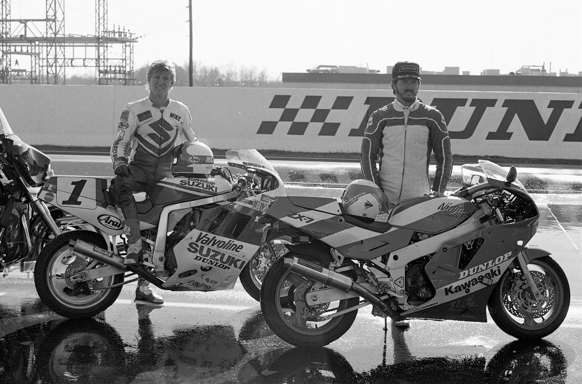 popsyosh34's tweet image. Mike Smith #1 and Ronnie Bowen ZXR750
#TyreTesting
