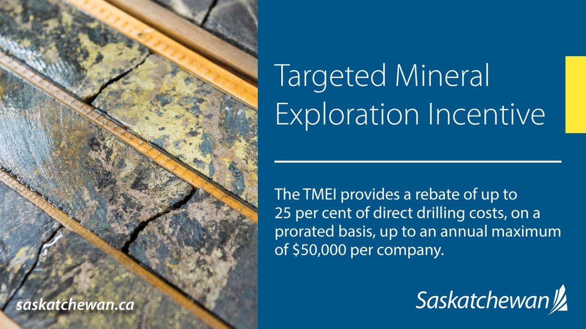 SKTradeInvest's tweet photo. Saskatchewan is one of the best jurisdictions in the world for mineral exploration. Learn more about the Targeted Mineral Exploration Incentive.
https://t.co/NAtJHIwWEf
#SKMining #MineralExploration https://t.co/PAGKH0pQac