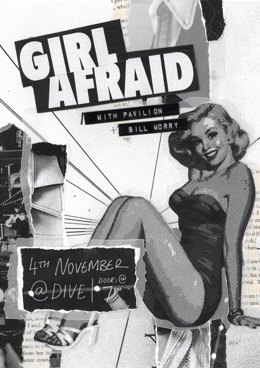 GirlAfraidUK's tweet photo. HULL!

We’re playing at our favourite Bar next month  @DIVEHULL with our good friends  BILL WORRY  &amp; @Pavilion_Band 

We can’t wait for this one! 

It’s gonna get hot 🖤

And it’s free entry… what more could you possibly want? https://t.co/frDYlh5zoV