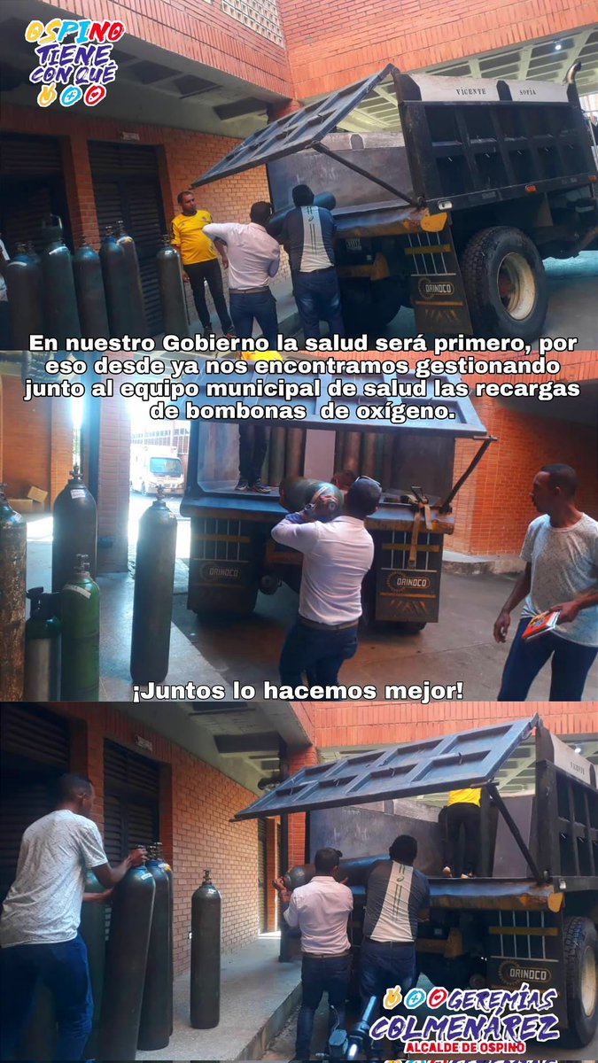 GeremiascPSUV's tweet photo. Trabajando por y para el pueblo, parte de nuestro equipo de trabajo, se encuentra  en el Hospital Dr. R.H de Pascuali gestionando la movilización para la recarga de las bombonas de oxígeno. juntos vamos a vencer porque juntos lo hacemos mejor #ElSectorSaludTieneConQué https://t.co/3hw3F7AdSy