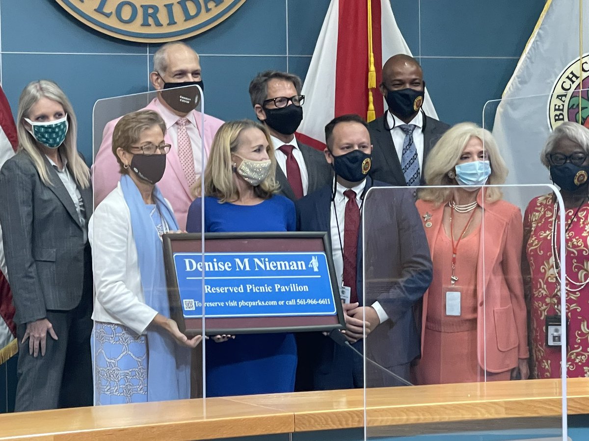 pbcloc's tweet photo. The Palm Beach Co Board of County Commissioners are meeting in the Governmental Center and are honoring retiring County Attorney Denise M Nieman for her years of service with the naming of a Beach Pavilion to a packed room of her admirers. https://t.co/6QojrDUKyx