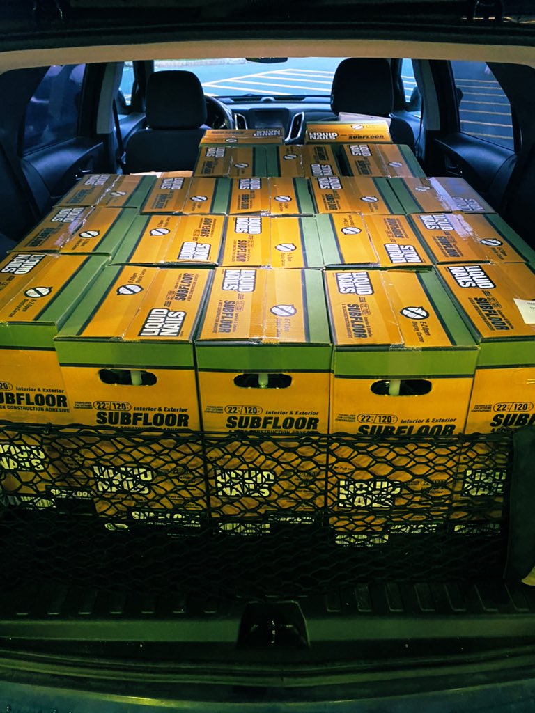 erinparker24's tweet photo. When your Par’s customer needs 20 cases of Liquid Nails ASAP, you hop in the car and drive it 2 hours out to the job site in Lake Placid without hesitation! @NTamboneHD @JasonMazinski @Martinhdpro @DaveMusen @BrianKinneyTHD https://t.co/wH3kx2XjQF