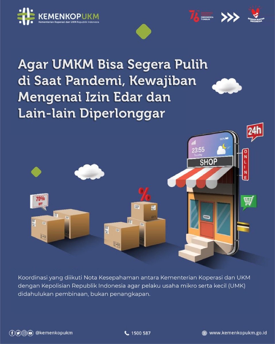 Pemanggilan sejumlah pelaku UMKM produsen frozen food oleh aparat kepolisian di Jakarta Barat beberapa hari ini telah menimbulkan keresahan.

#KemenKopUKM
#UMKMBangkit
#KoperasiKeren
#IndonesiaMaju
#IndonesiaTangguh
#IndonesiaTumbuh