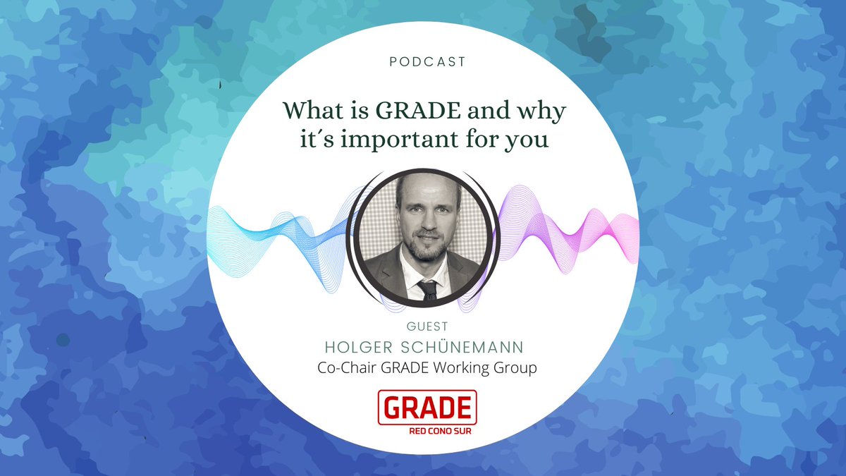 GRADE Cono Sur (@gradeconosur) on Twitter photo New episode is out!!
EPISODE IN ENGLISH
For our debut episode we have Holger Schünemann, Co-chair of the GRADE Working group. 
Web: gradeconosur.com/podcast/
Spotify: open.spotify.com/show/7fMlekP2z…
Apple Podcasts: podcasts.apple.com/us/podcast/evi…
Próximamente publicaremos episodios en español New episode is out!!
EPISODE IN ENGLISH
For our debut episode we have Holger Schünemann, Co-chair of the GRADE Working group. 
Web: gradeconosur.com/podcast/
Spotify: open.spotify.com/show/7fMlekP2z…
Apple Podcasts: podcasts.apple.com/us/podcast/evi…
Próximamente publicaremos episodios en español