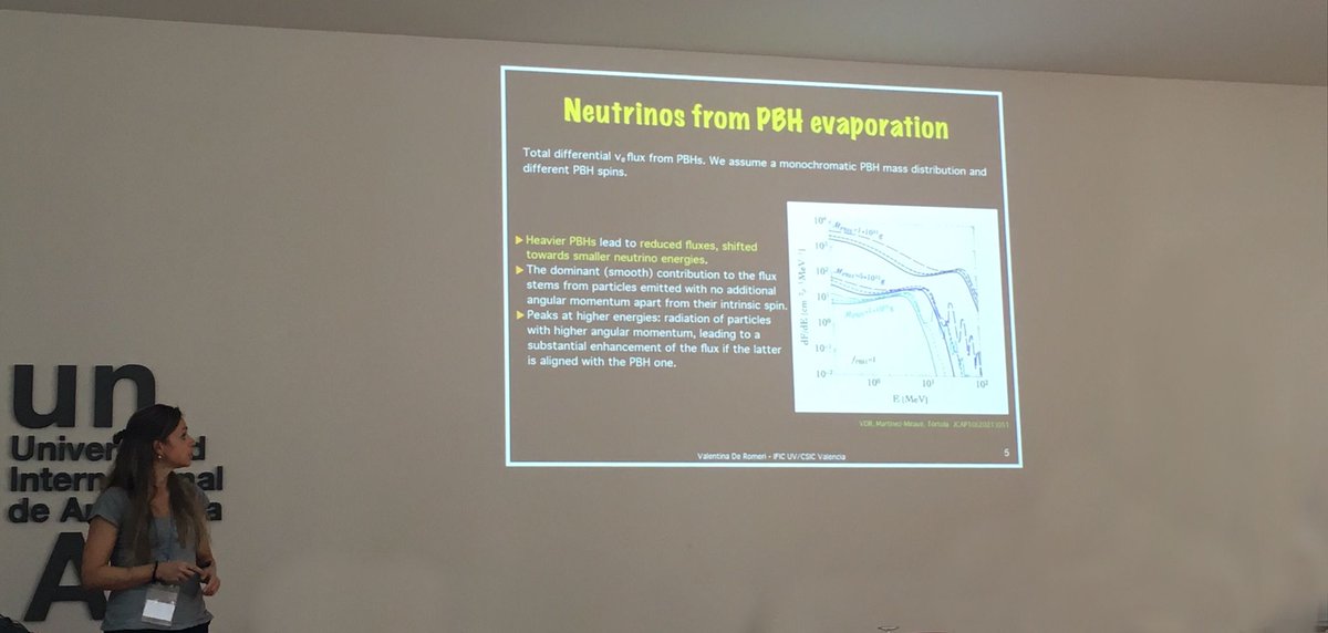 AHEPGroup's tweet photo. Valentina De Romeri (@ntinaValentina) continued the #MultiDark session with a talk about signatures of primordial black hole dark matter at DUNE and THEIA. You can take a look at the original paper in collaboration with @pablommirave and @MariamTortola https://t.co/3Ob4h6S5a6 https://t.co/lOX3HEENbY