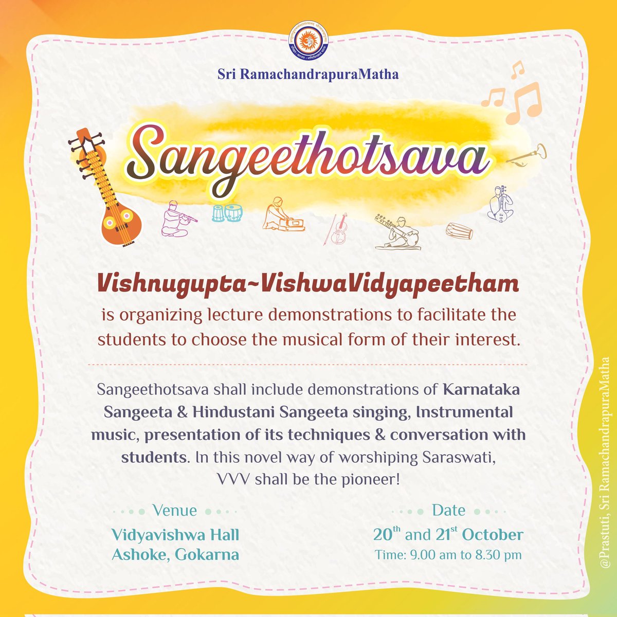 Various mouthwatering dishes are served at sumptuous lunch so that the guests can chose what they like; similarly, this is a rare occasion where a mighty mix of music in multiple forms are available in Uttaradi and Dakshinadi to students to pick what tickles their taste-buds..