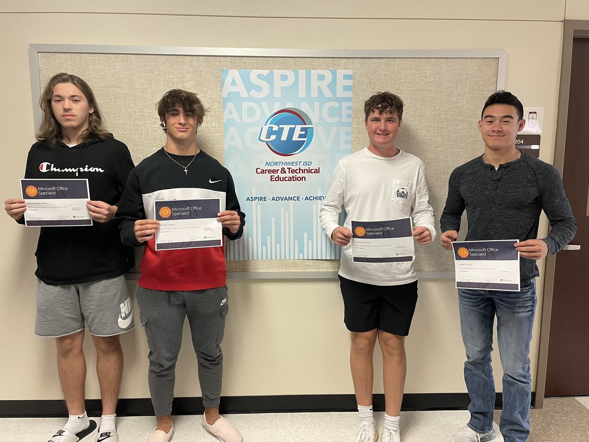 AprilAllison16's tweet image. BIM2 Ss ended the 1st Qtr with @Microsoft Office Specialist Word Expert certifications.  @NisdCTE @ByronNelsonHigh #Skilled #Credentialed