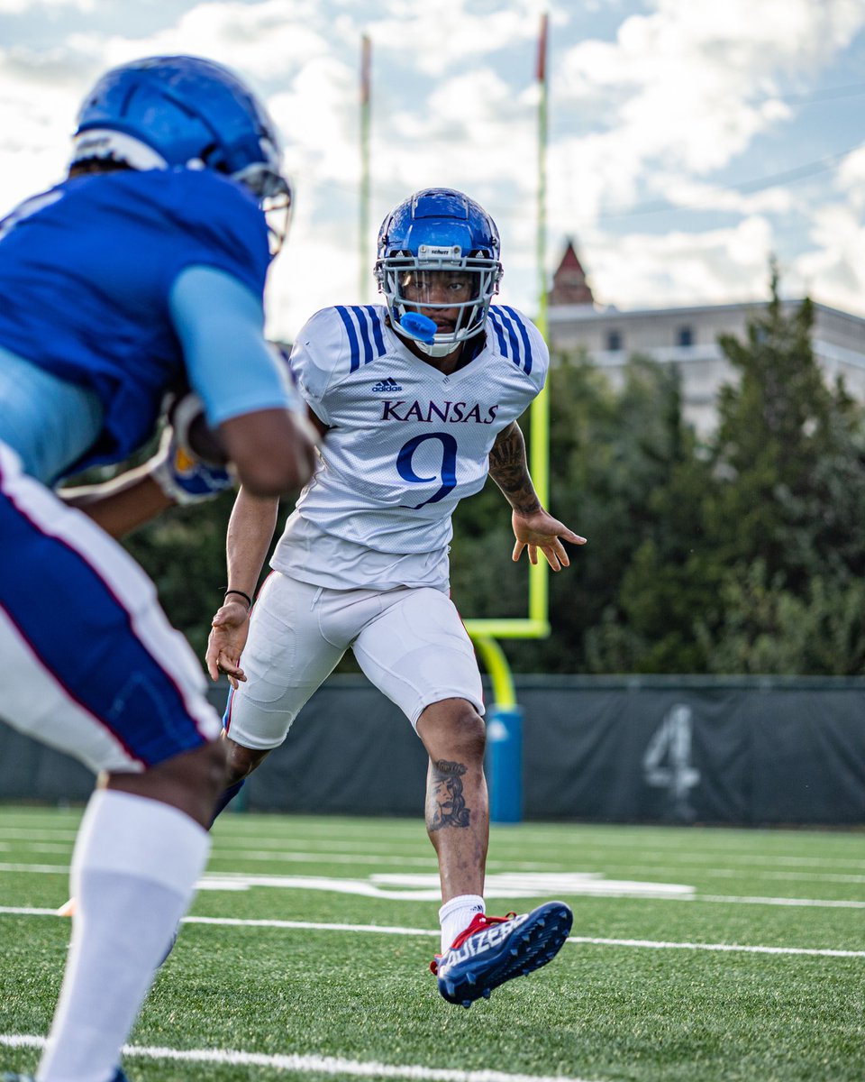 KU_Football's tweet photo. The grind won’t stop, continuing to get better every day 👊

#KUfball https://t.co/eQUH8e69vx