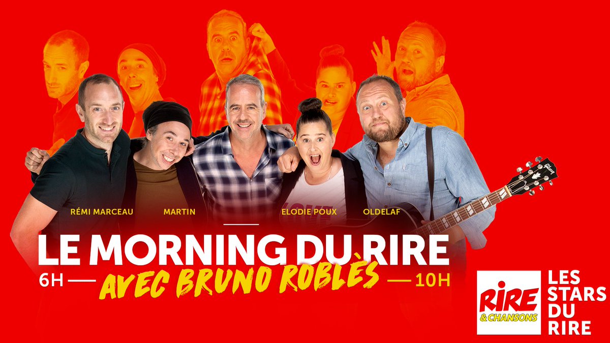 rirechansons's tweet photo. 📢Demain, on se retrouve de 06h à 10h⏰sur #RireEtChansons pour le #MorningDuRire de
@RoblesOfficiel avec :
👉#marceaurefaitlinfo
👉#lappeltropcon #Martin
👉#lachanson @oldelaf
👉#ladroledechronique de @JulienSchmidt33
Venez rire avec nous😂➡️https://t.co/1FlMTp6lqI https://t.co/ar0yKDoQ4q