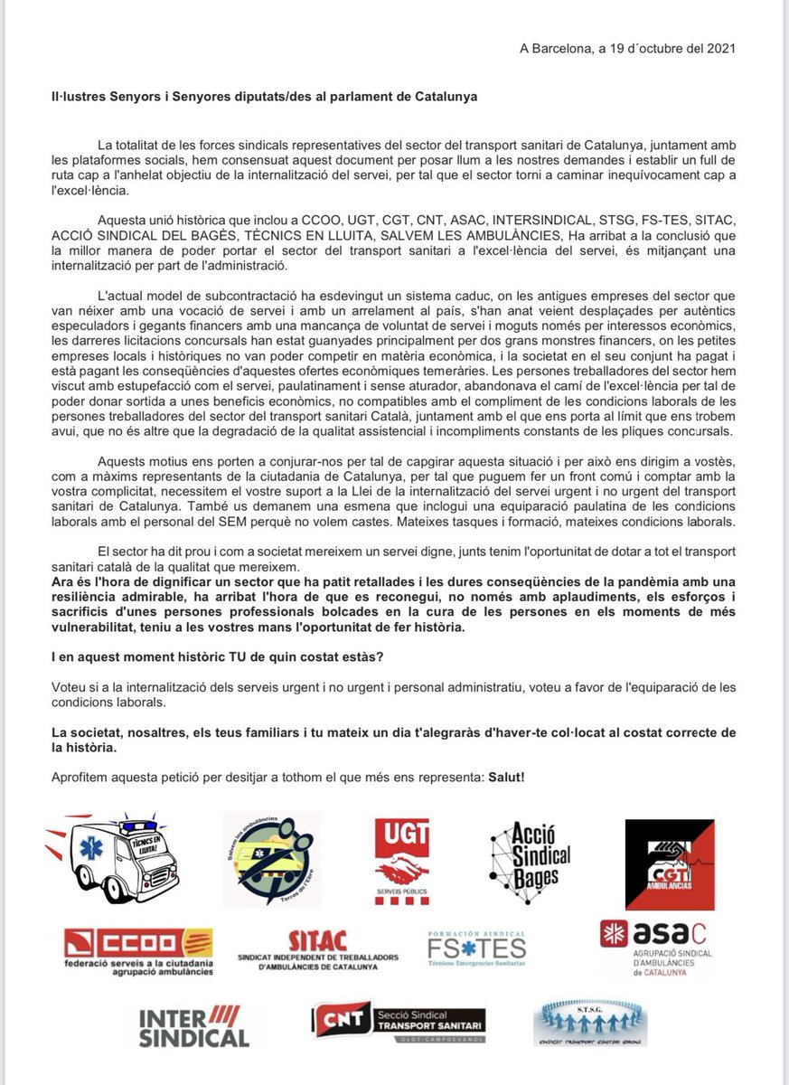 TLluita's tweet photo. Hoy se registro en el Parlament el documento realizado por todos, y que os mostramos a continuación https://t.co/cecWx8ntZL