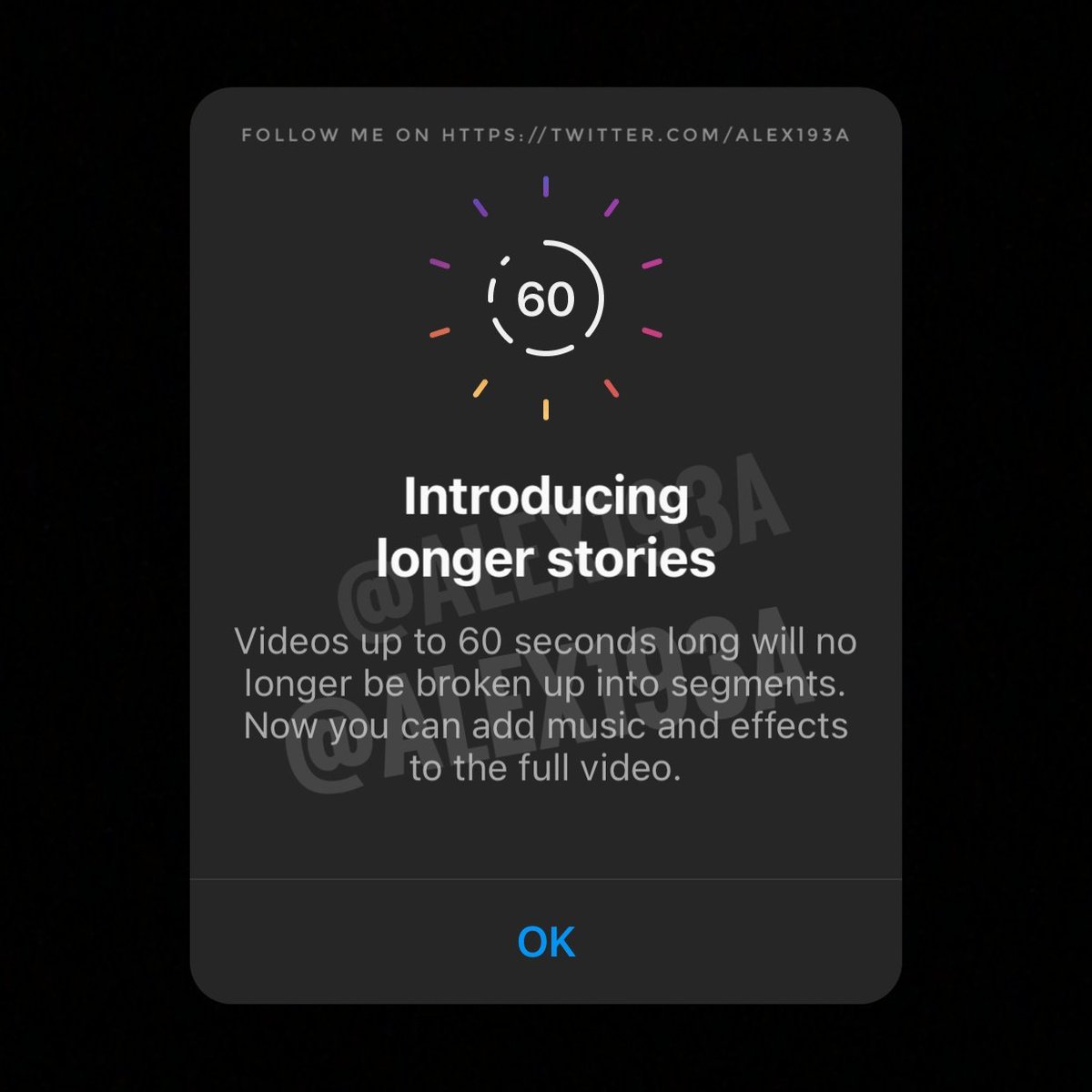 #Instagram is working on longer stories 👀

ℹ️ Videos up to 60 seconds will no longer be broken up into segments.