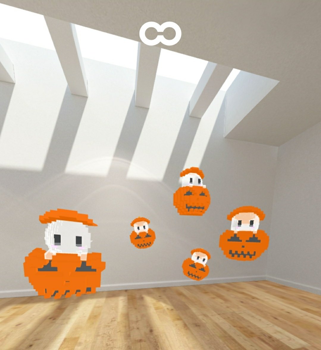 ギャラリーをこっそり覗きにきてくれたpumpkin ghostちゃん( <a href="/rabbit_NFT9/">うさぎ🐰AI,3D講師</a> )たち。きゃわわ