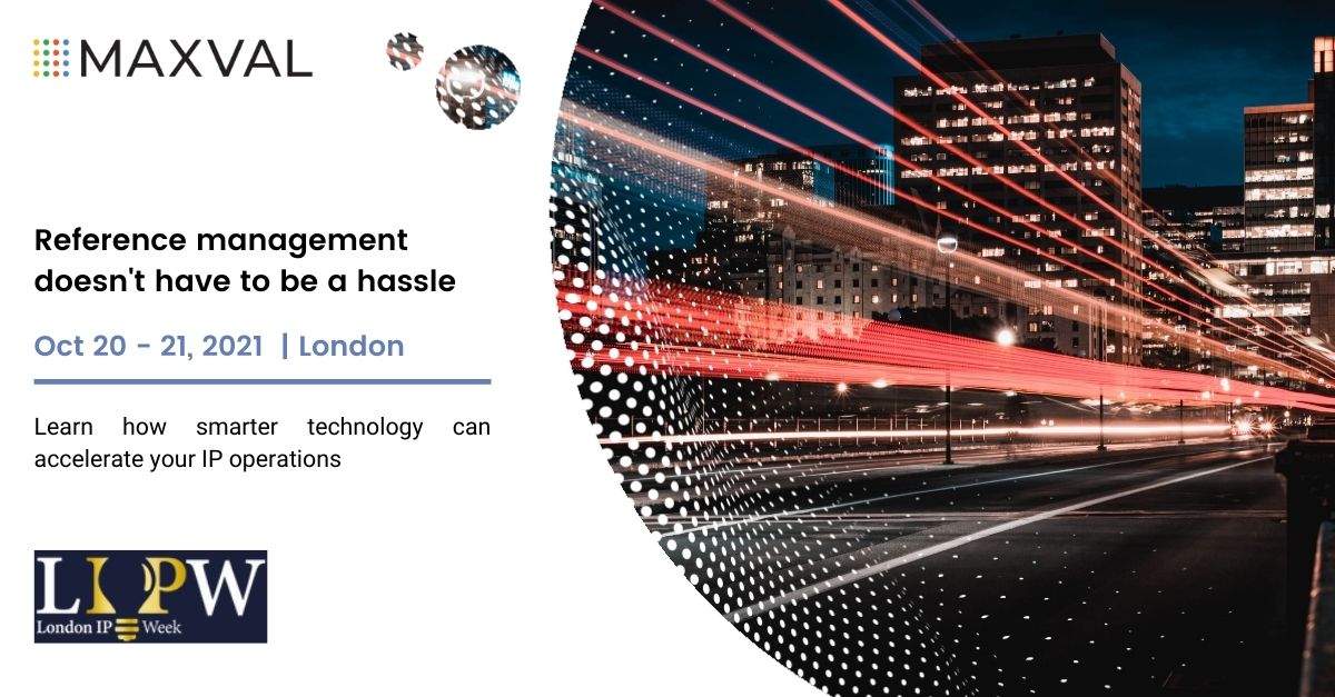 MaxVal_'s tweet photo. Tomorrow, we will be exhibiting at the London IP Week event. Visit our booth to know more about our various product and service offerings, and understand how MaxVal can mitigate all risks associated with the various IP processes. #LIPW #MaxVal #IntellectualProperty @CosmonautsLtd https://t.co/9K3qmgLZUx