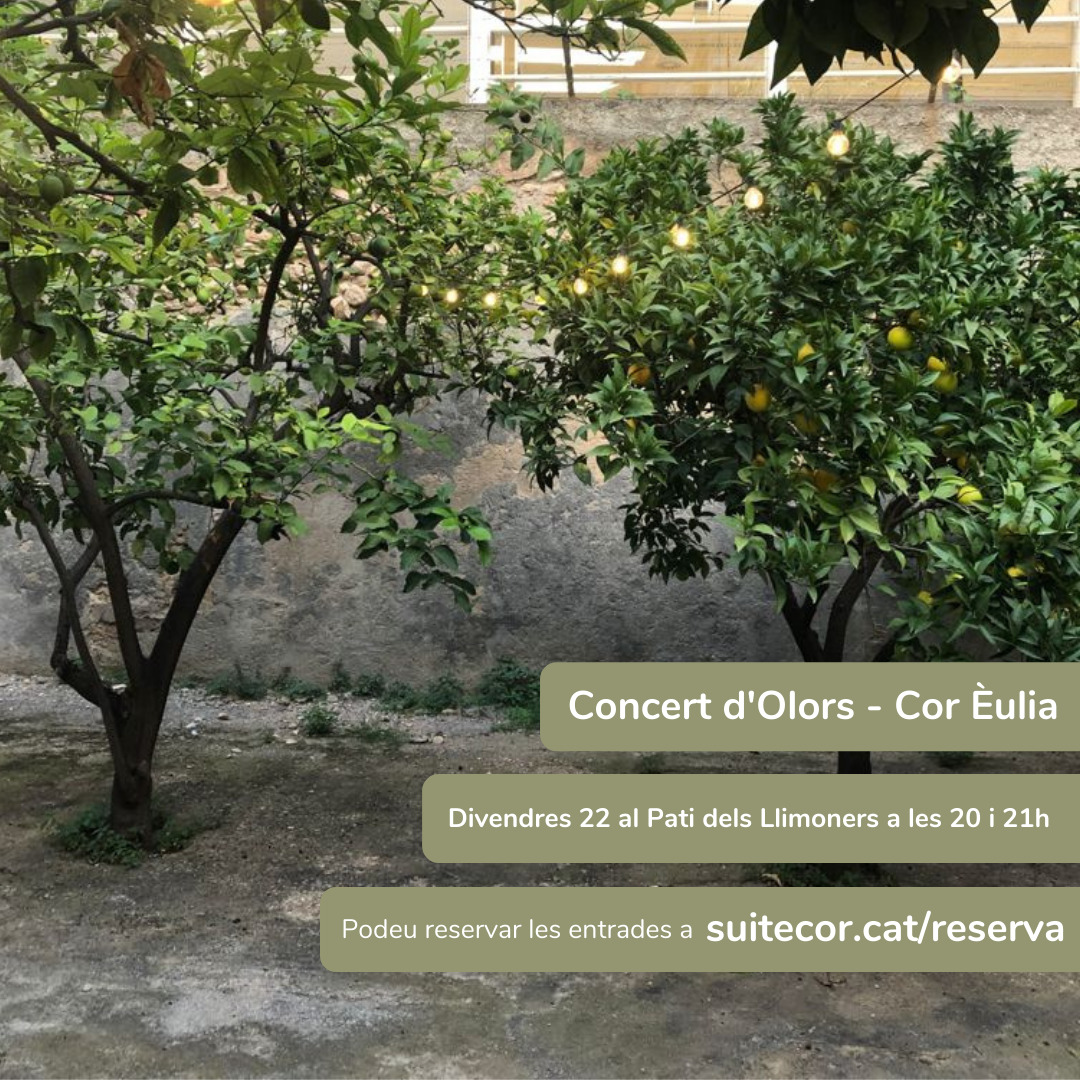 SuiteCor's tweet photo. *Concert d’Olors del Cor Èulia* 🌷

Aquest divendres dia 22 d’octubre, el Cor Èulia ofereix un petit concert “d’Olors” molt florit al Pati dels Llimoners de l'Heura Musa, al Carrer Peixateria 15. 

Seran dos passis del mateix concert. Un a les 20:00 i l’altre a les 21:00. https://t.co/uoP7cO2Wgr