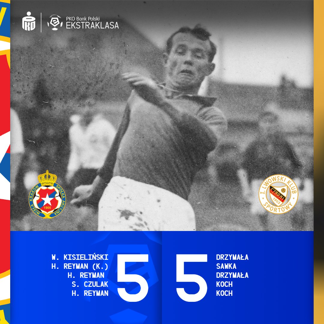 _Ekstraklasa_'s tweet photo. 🔙 91 lat temu padł najwyższy remis w historii #Ekstraklasa!
🏁 #WISCZA 5:5 https://t.co/PrTPSGdcO4