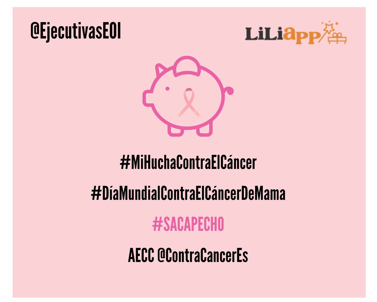madridinnova's tweet photo. Desde @TheLiliApp y @Ejecutivas_EOI han lanzado una campaña solidaria para apoyar a #AECC @ContraCancerEs.

Colabora y #SacaPecho en: https://t.co/6eXk7dgF7S

#MiLuchaContraElCáncer #DíaMundialContraElCáncerDeMama https://t.co/vItxSwIyLG
