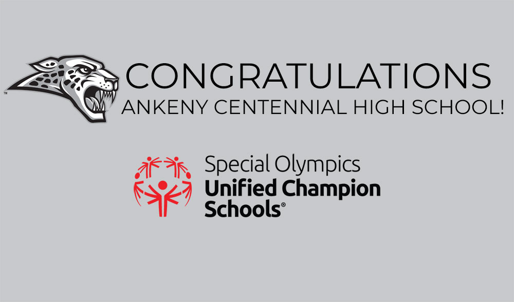 Congratulations to Ankeny Centennial High School for being chosen for the <a href="/espn/">ESPN</a> Honor Roll for 2021 as a Special Olympics Unified Champion School! Only 25 schools in the country received this honor.

Learn more here: ow.ly/wfTR50GtW8Y