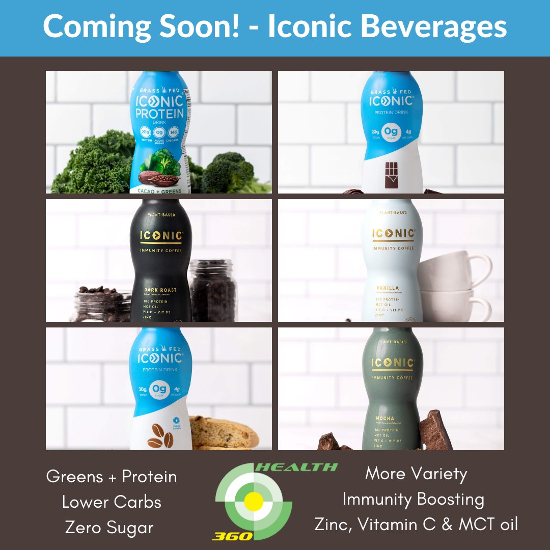 Health360g's tweet photo. 🚨COMING SOON to Health 360 🚨
@drinkiconic ICONIC Beverages Protein Drinks &amp; Immunity Coffee!

🥦 Greens + Protein
⬇️ Lower Carbs
🚫 Zero Sugar
➕ More Variety
⬆️Immunity Boosting with Zinc, Vitamin C &amp; MCT oil

#health360 #iconicprotein #drinkiconic #mayfieldvillage https://t.co/uqbKZU5IX9