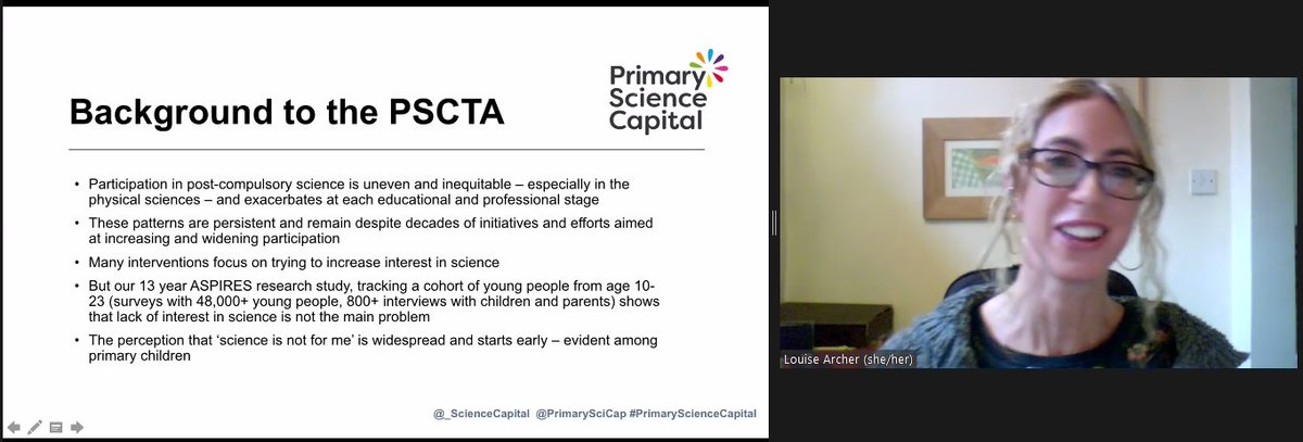 PrimarySciCap's tweet photo. Our project director Prof Lousie Archer starting with an overview of the project.
#PrimaryScienceCapital https://t.co/dUB8qGOMos