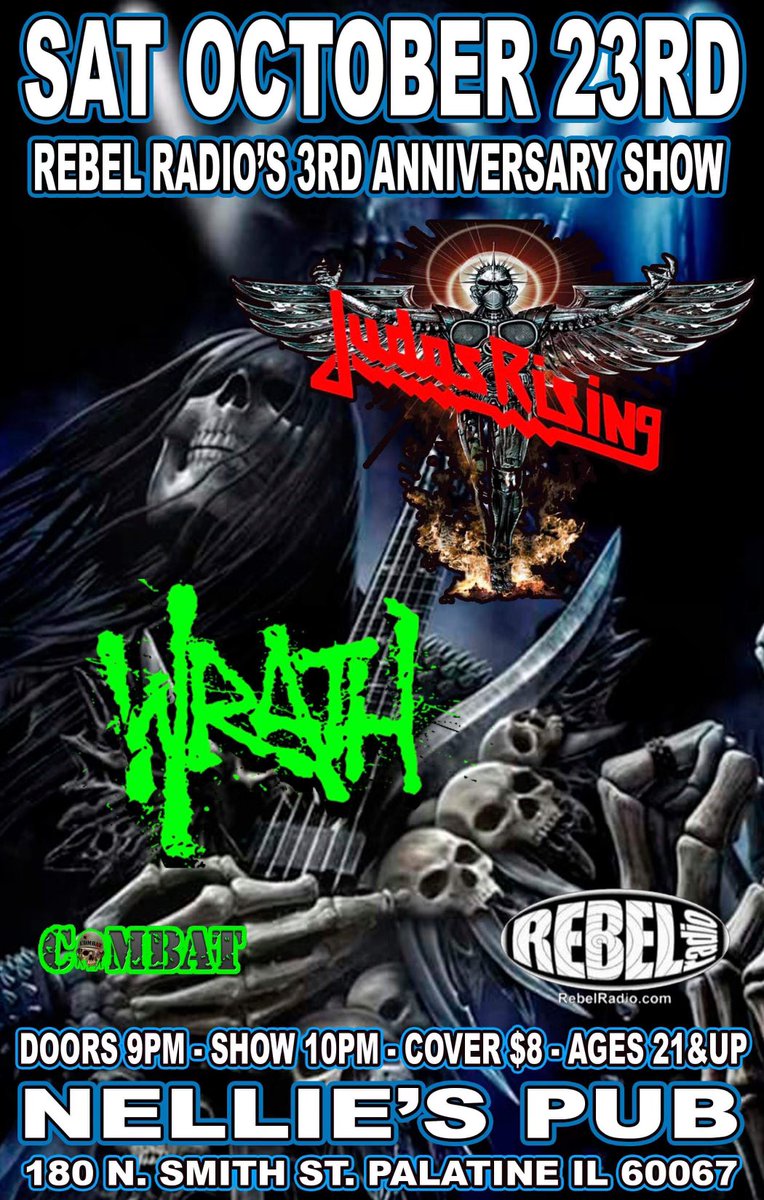 WrathChicago's tweet photo. This Saturday - Along with Judas Rising, we will destroy Nellie’s in Palatine IL 🤘🏻♠️🤘🏻 https://t.co/jiEtSaoaVs