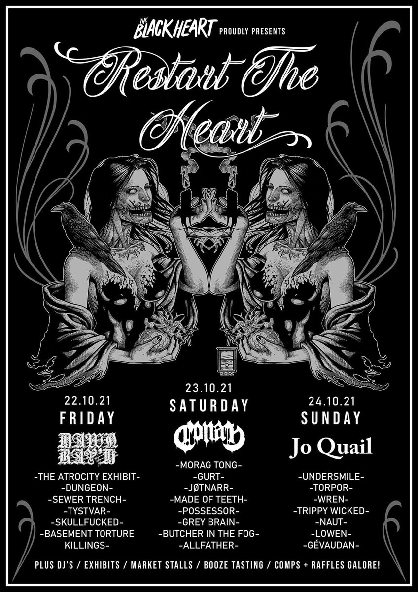 Dave Barnard (@dave2012barney) on Twitter photo This weekend.. Restart the Heart three days of mayhem at <a href="/Theblack_heart/">The Black Heart</a> #Camden with @GURTsludge @AllfatherUK <a href="/Jotnarr/">JĆTNARR</a> @torpornoise <a href="/DawnRayd/">Dawn Ray'd</a> <a href="/TrippyWicked/">Trippy Wicked</a> #Conan #Wren and many more to shake the foundations! This weekend.. Restart the Heart three days of mayhem at <a href="/Theblack_heart/">The Black Heart</a> #Camden with @GURTsludge @AllfatherUK <a href="/Jotnarr/">JĆTNARR</a> @torpornoise <a href="/DawnRayd/">Dawn Ray'd</a> <a href="/TrippyWicked/">Trippy Wicked</a> #Conan #Wren and many more to shake the foundations!