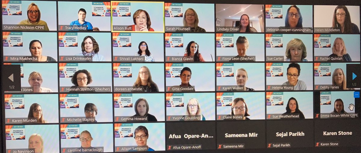 Great engagement from the ⁦<a href="/cppeengland/">CPPE</a>⁩ ES #PCPEP pathways team to recognise our amazing PT colleagues and also the huge drive CPPE has towards supporting the developing roles of ##PharmacyTechnicians.  Many used the #RxTechDay background during our mtg today. 👏🎉