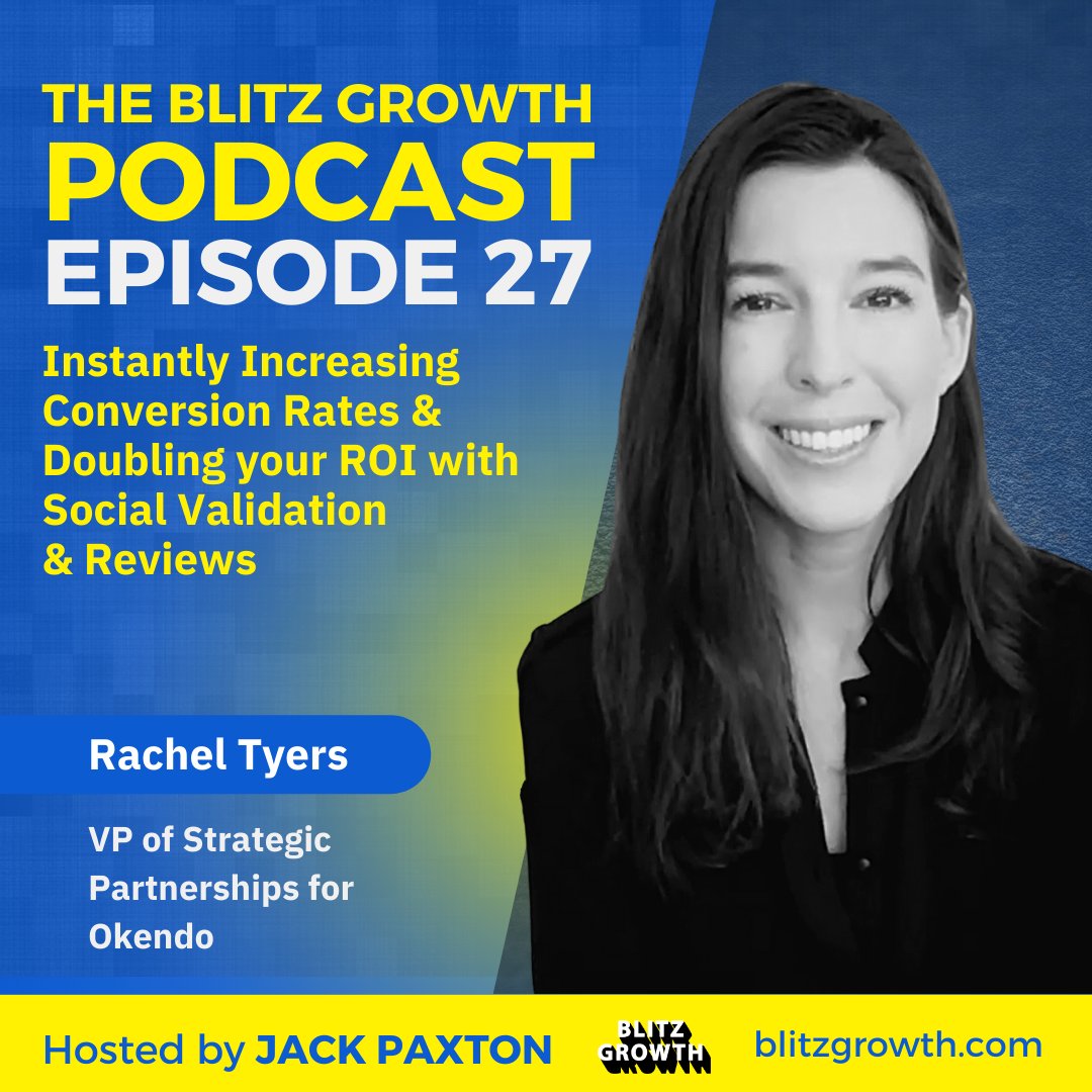 JackHenryPaxton's tweet photo. Rachel Tyers from @GetOkendo delivers excellent advice on Social Validation, building Strategic Partnerships, and Growing your Brand. 🥰
Tune in to the BlitzGrowth Podcast for the full interview. Available on all podcasting networks and YouTube.
#SocialValidation #RachelTyers https://t.co/IEXB23HIpo
