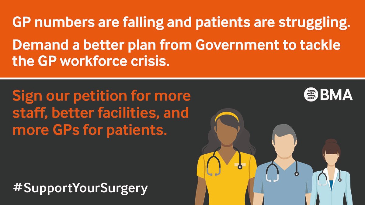 TheBMA's tweet photo. 93% of respondents to our snap poll of GPs told us the ‘rescue package’ proposed for general practice is unacceptable.
Demand a better plan; sign and share our petition calling for more GPs, staff and better facilities #SupportYourSurgery #ProtectGP
👇
https://t.co/Km0AqVY1J0 https://t.co/KbVEKP05Fv
