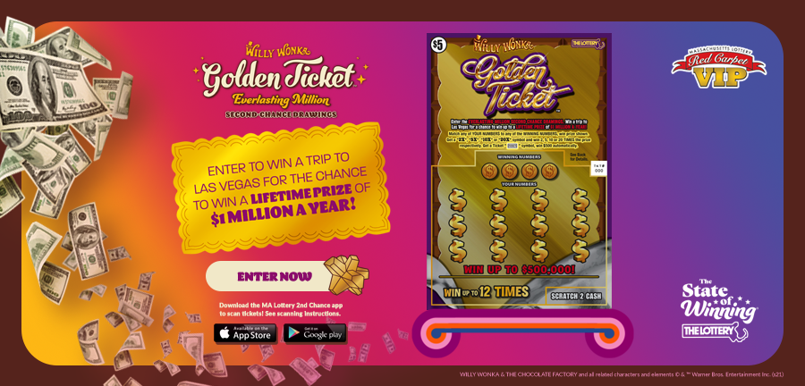 Mass. State Lottery on Twitter: "**Attention Second Chance Drawing  Entrants: Willy Wonka Golden Ticket™ Everlasting Million Second Chance  Drawing #1 is now posted. Find out if you have been selected as a