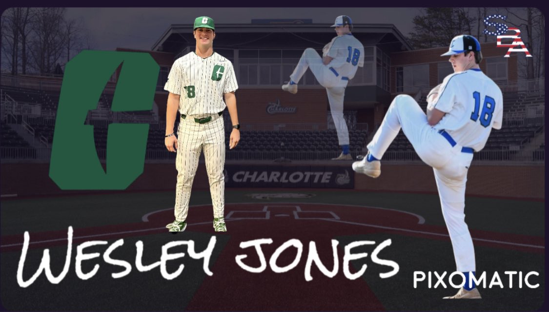 sbacollegepros1's tweet photo. Congrats to 2023 RHP @WesleyJones2023 on his commitment to play baseball &amp; continue his studies at @CharlotteBSB https://t.co/qUUWDeGmwx
