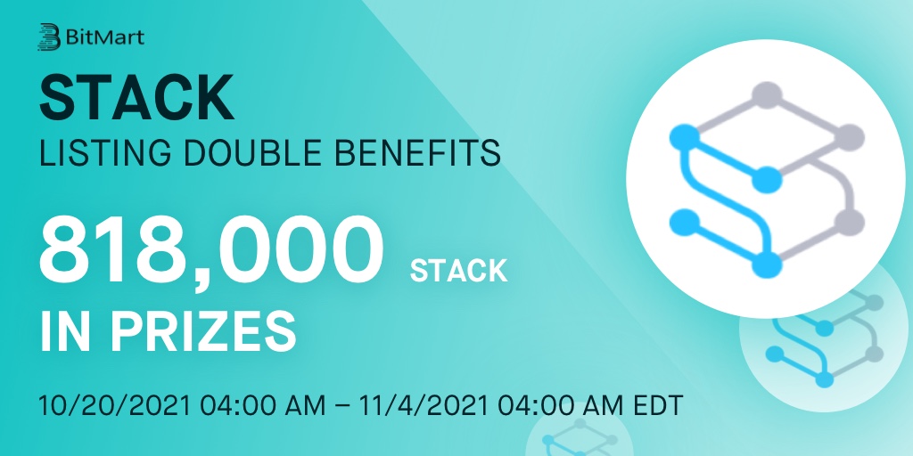 BitMartExchange's tweet photo. 🔔 StackOS (STACK) @DeployOnStackOS listed on October 19!

🎉  To celebrate the listing of STACK, we are giving away 818,000 STACK in our STACK Social Media Airdrops and Trading Competition Events!

👉 Details: https://t.co/W86GFXKr2g https://t.co/O2QxtYVtzi