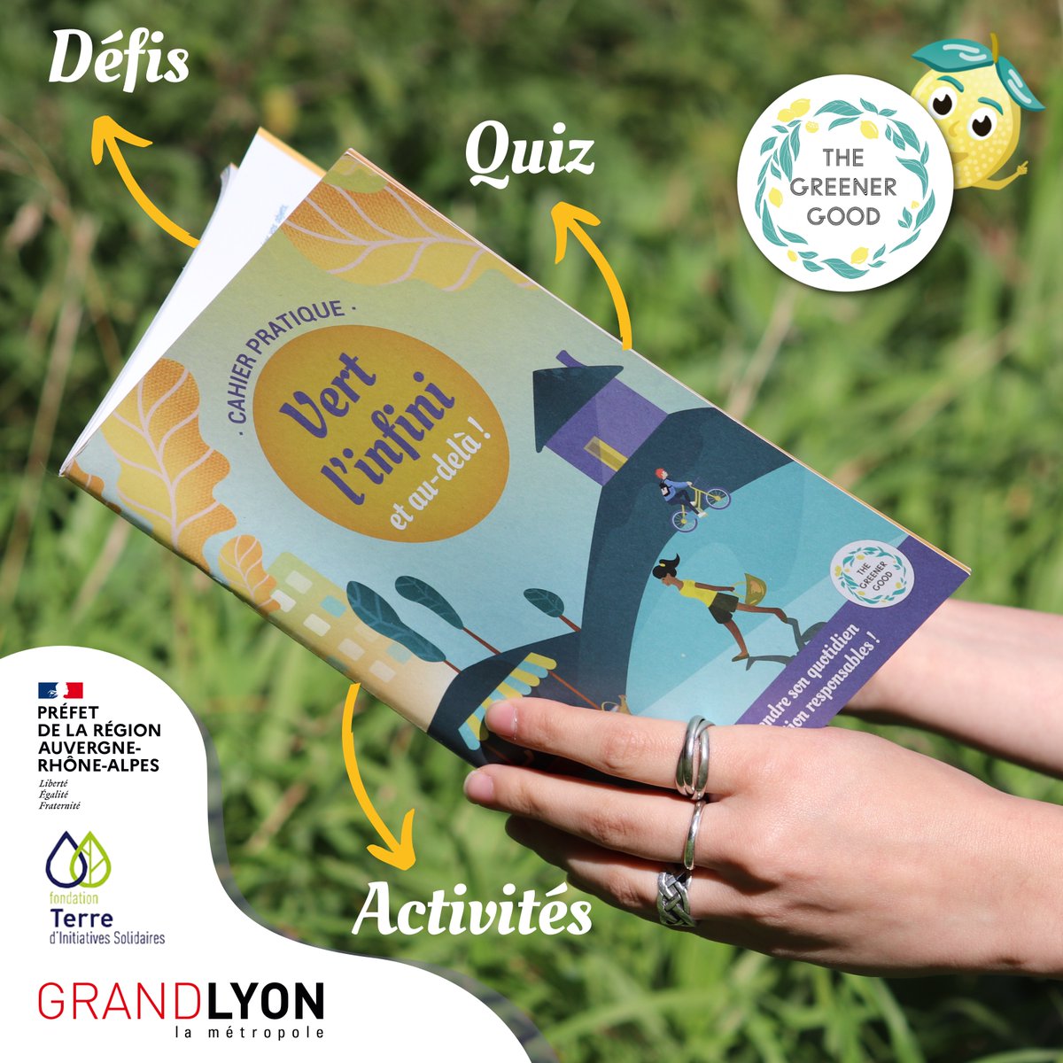 The Greener Good vous  présente son nouvel ouvrage : 🎉 LE CAHIER PRATIQUE ! 🎉

🚀 Vert l'infini et au-delà ! 
Un cahier qui vous accompagne au quotidien pour vous aider à adopter des habitudes plus vertes !  

🍋 Commander directement sur : shorturl.at/nDHU9