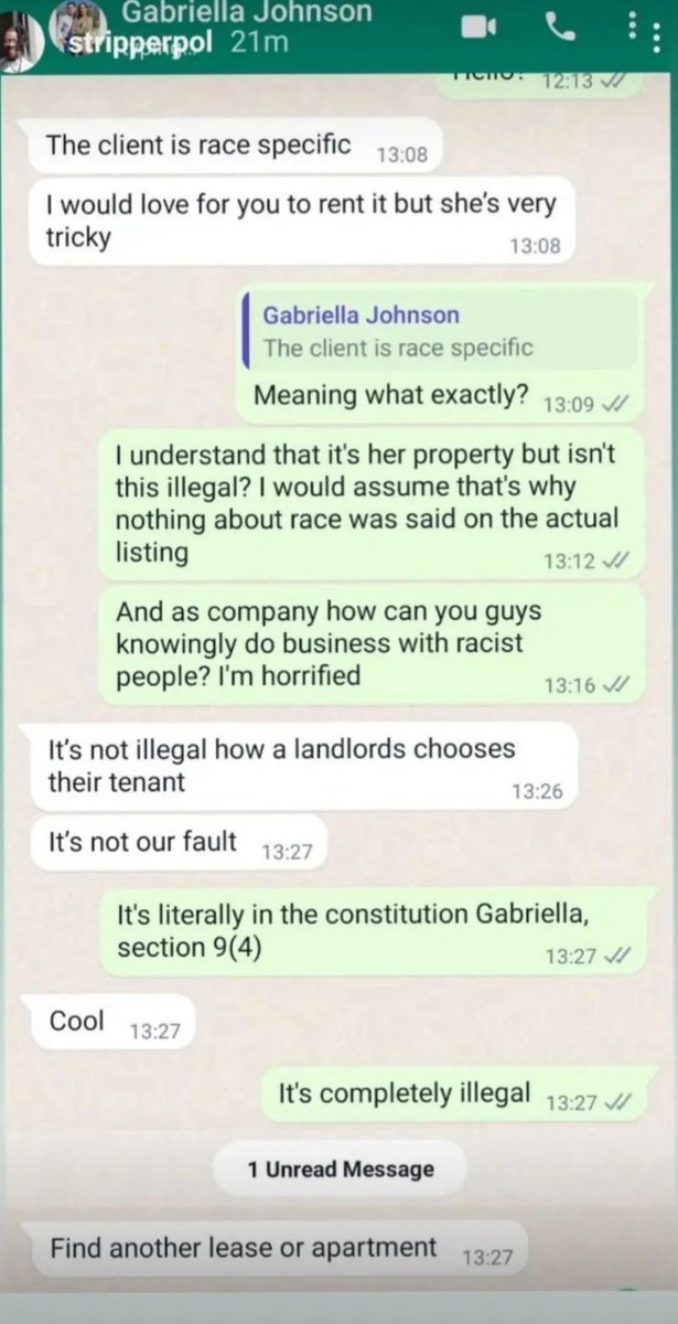 AishaHamdulay's tweet photo. This is part of why the Cape Colony struggles to transform. There's a white cabal who control the prime property markets- who buys, lives in, rents AND SELLS. If you're not white, you're not right. Except to clean the garden, the sheets or do maintenence work. Voetsek. https://t.co/4c05NkyvCg