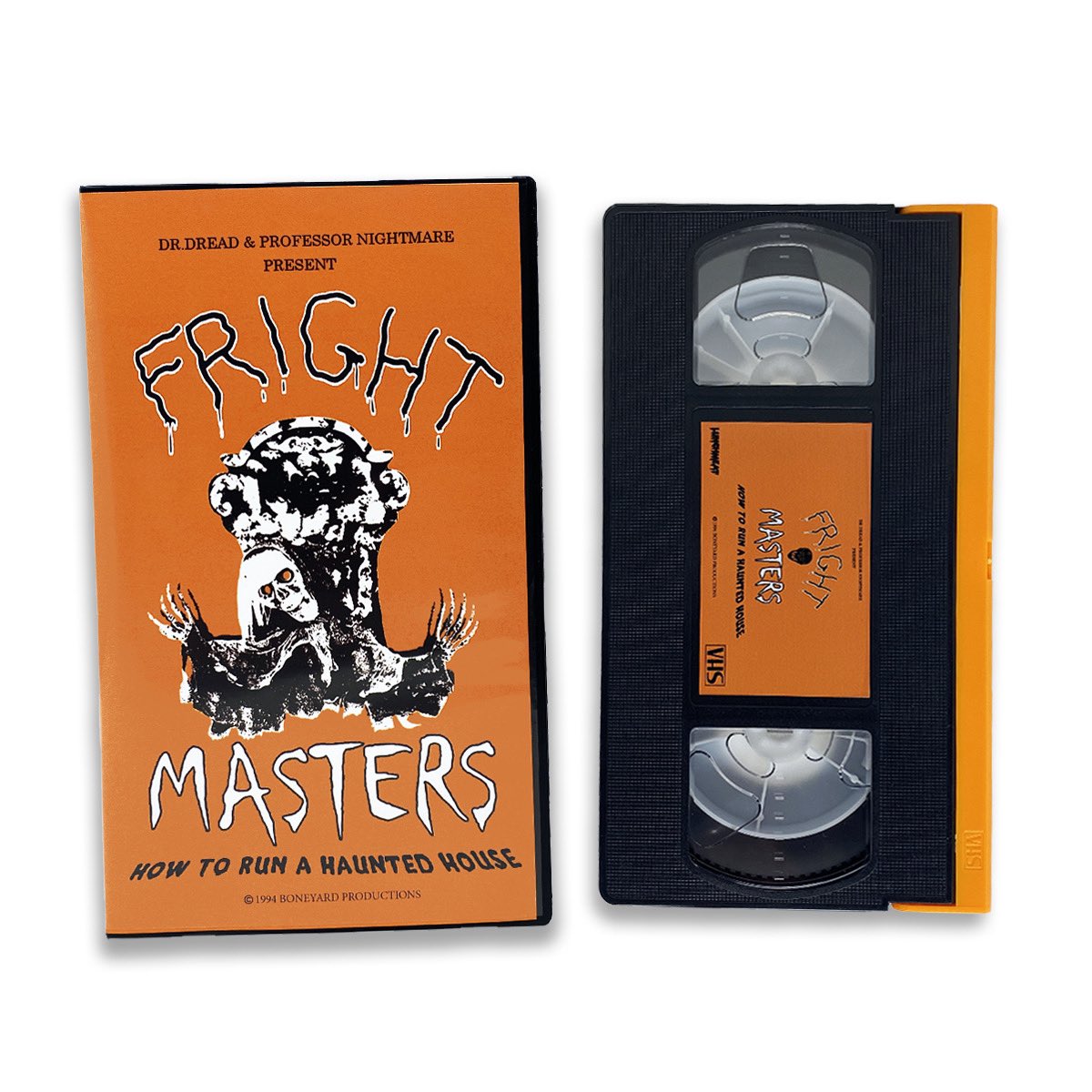 LunchmeatVHS's tweet photo. We are terribly VHStoked to team up with Rich Hanf of @TheFrightTrail to release FRIGHT MASTERS: HOW TO RUN A HAUNTED HOUSE on Limited Edition VHS! Shot in 1994, and Limited to 50 copies! 

It goes live today (10/19) at 5PM ET on https://t.co/VpQGIatcCK! https://t.co/V3iXWRt5bn