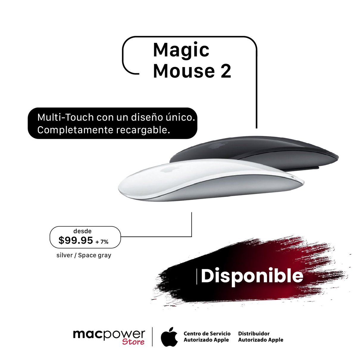 macpowerpma's tweet photo. ¡Inalámbrico y recargable!
Con superficie Multi-Touch y una nueva base que se desliza perfectamente sobre el escritorio.
Enlaza automáticamente con tu Mac, el Magic Mouse es increíble.
Ven por el tuyo a @macpowerpma y #SienteLaExperienciaApple https://t.co/KAowBhJwgp