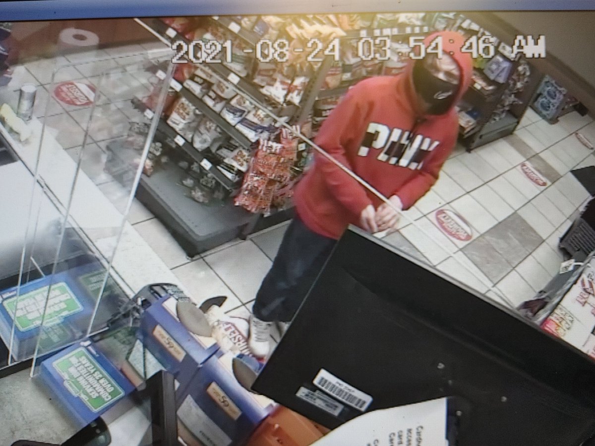 rcmpmb's tweet photo. Pembina Valley #rcmpmb &amp; @AltonaPolice, are investigating 3 frauds that occurred in Aug &amp; Sept of 2021. A male used stolen credit cards at stores in Carman &amp; Altona. He was wearing a red sweater with the word ‘pink’ on the front &amp; was riding a yellow bike. Info? 204-822-4476 https://t.co/wC0yWGC9fs