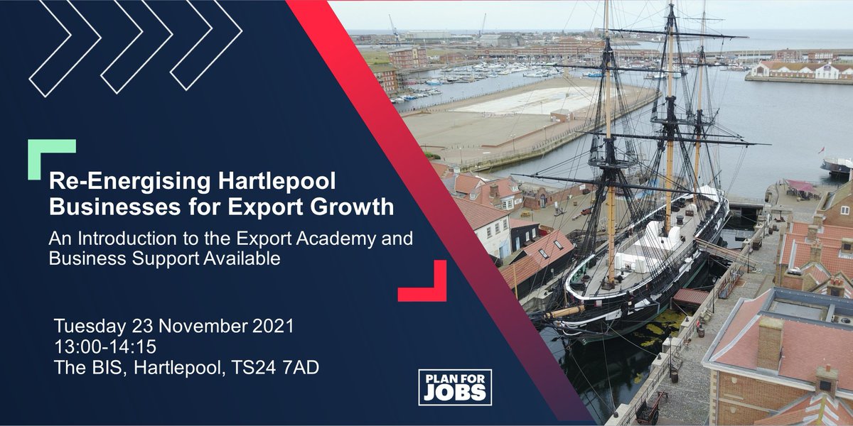 📢Is International Trade the next step for your business?

Join us at the @BisHartlepool to discover how the Export Academy could benefit you.

📍The BIS, Hartlepool, TS24 7AD 
📅 Tuesday 23rd November 2021
🕐 1300 - 1415

eu.eventscloud.com/ehome/200229992&amp;