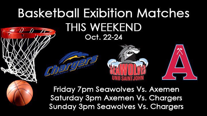 This weekends folks!!! <a href="/Coach_Vincent/">Peter Vincent</a> <a href="/acadiabball/">Axemen Basketball</a> <a href="/AcadiaAthletics/">Acadia Athletics</a> <a href="/CUChargers/">Crandall University Athletics</a> <a href="/BasketballNB/">Basketball NB</a> @nbhoopreport <a href="/nbhoopnews/">nbhoopnews</a> <a href="/USPORTS_Bball/">U SPORTS Basketball</a> <a href="/basketball/">Basketball</a>