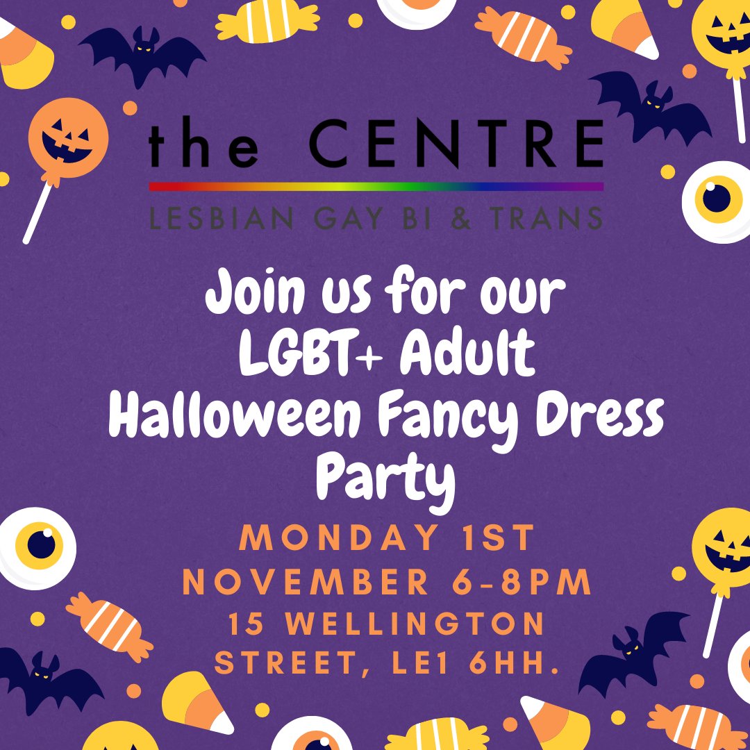 Come along to our fancy dress Halloween Party. There will be prizes for the best costumes, but you do not need to attend in fancy dress to enjoy. There will be plenty of games and activities as well as sweet treats. For more information call 0116 254 7412.