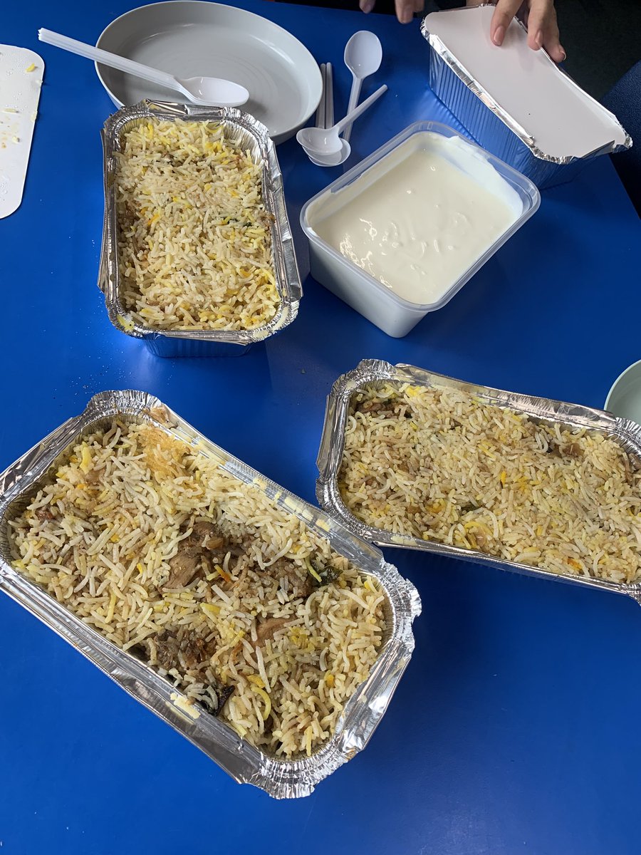 MissAliLHS's tweet photo. The festival of Milad-Un-Nabi commemorates the birth of the Prophet Muhammad PBUH . During the festival, Muslims hear stories of Muhammad’s PBUH life, sing nasheeds and share a meal with family. This amazing meal was provided by parent of a child in year 6. @HeadLHS https://t.co/ig0VxMsoW0