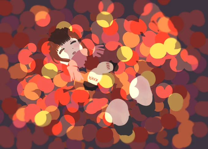 秋のお布団  #イラスト